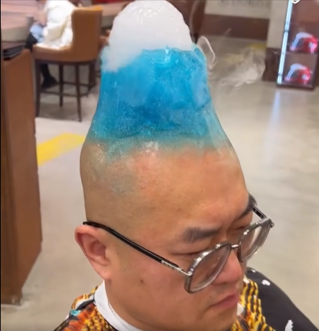 crazy wax haircut by CHinese wax barber