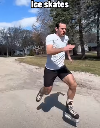 Man Sprints In Ridiculous Footwear