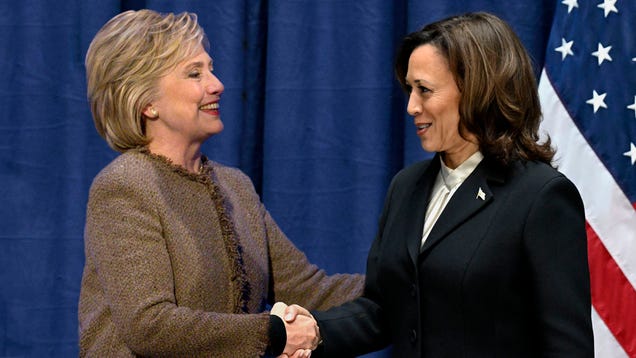 ‘Really, Really, Really Happy For You, Kamala,’ Says Hillary Clinton, Not Letting Go Of Handshake