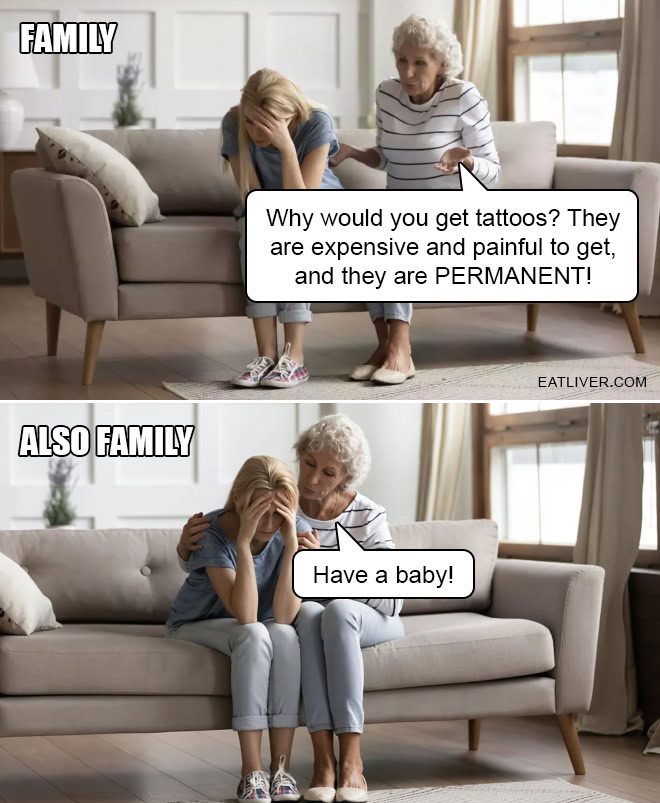 Family Logic Is Weird: Tattoos vs. Babies