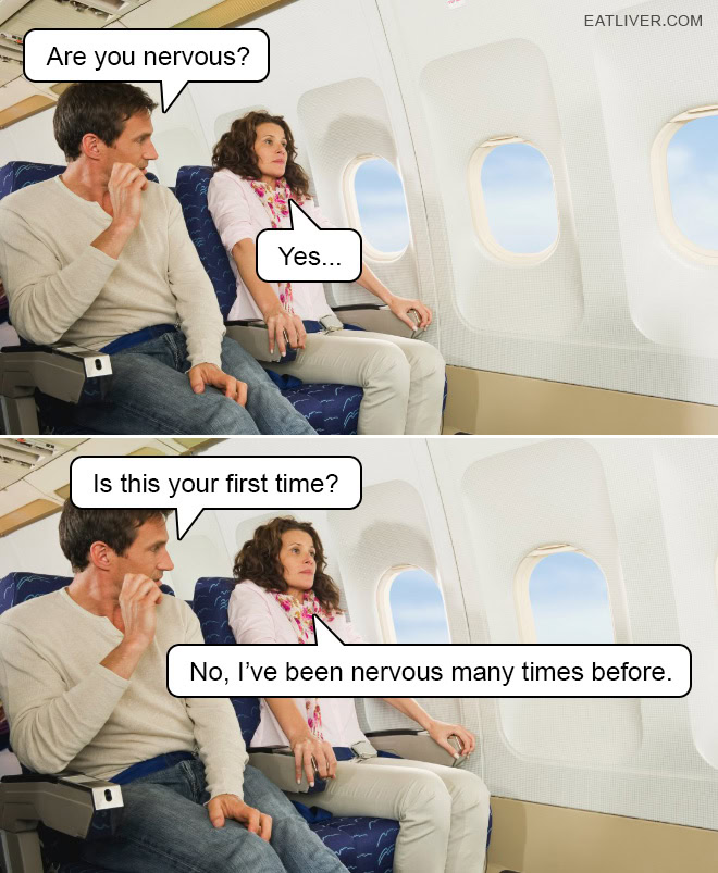 Nervous Flyer: Meme From Movie “Airplane!”