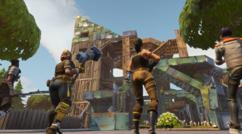 Building scene in Fortnite