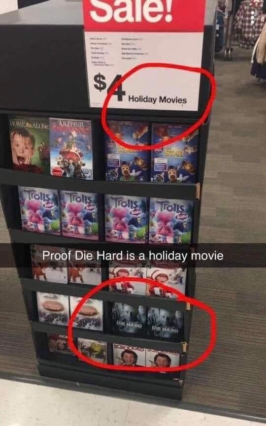 Die Hard Holiday move dvd meme