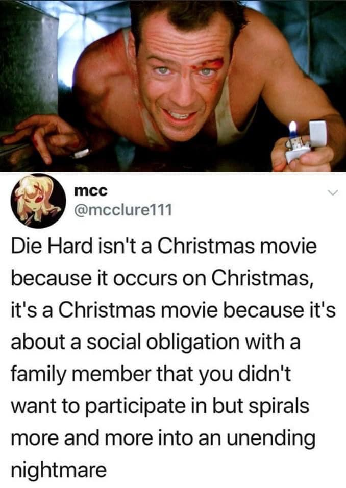 Die Hard social obligation xmas meme