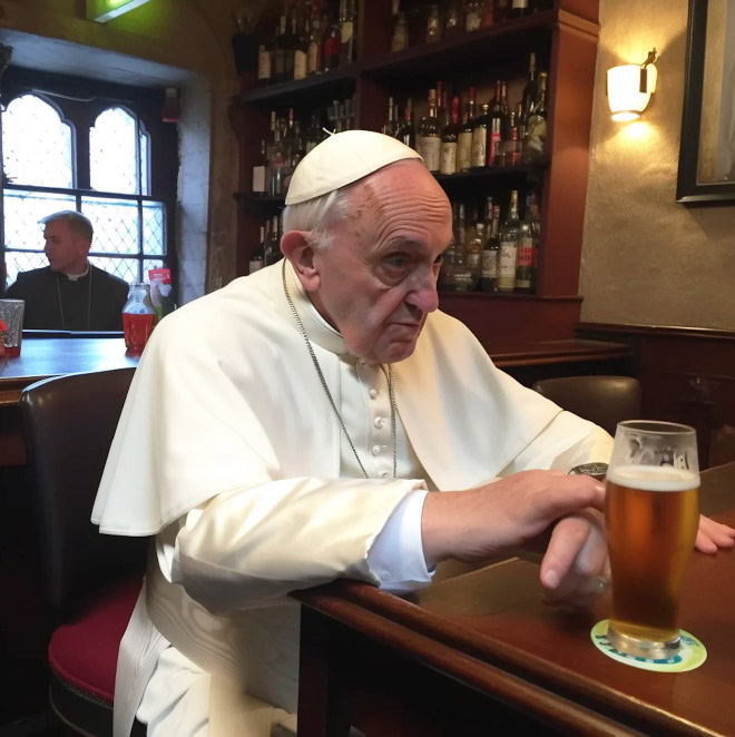 Pope enjoying his free time.