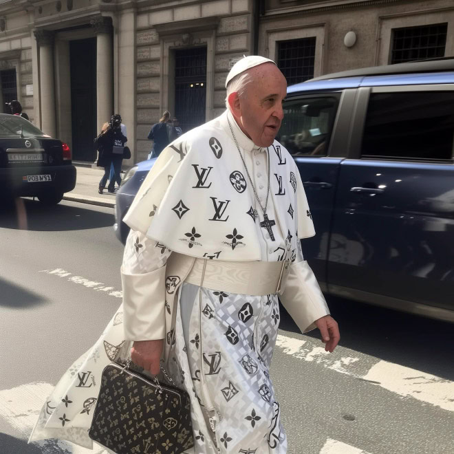 Pope enjoying his free time.