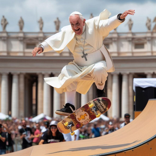 Pope enjoying his free time.