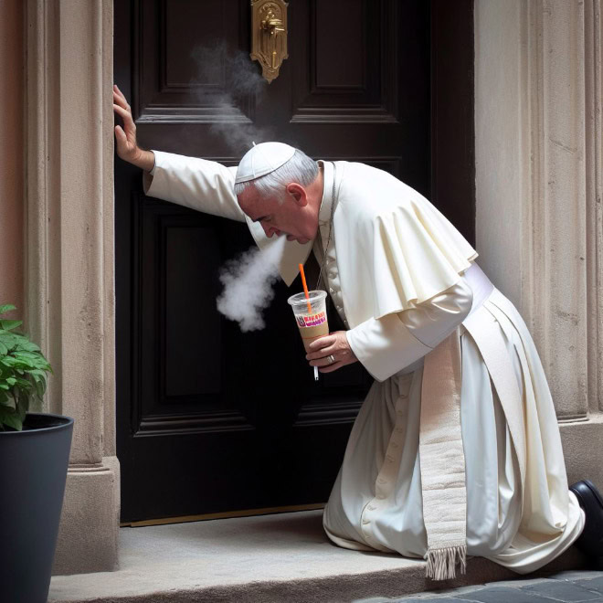 Pope enjoying his free time.