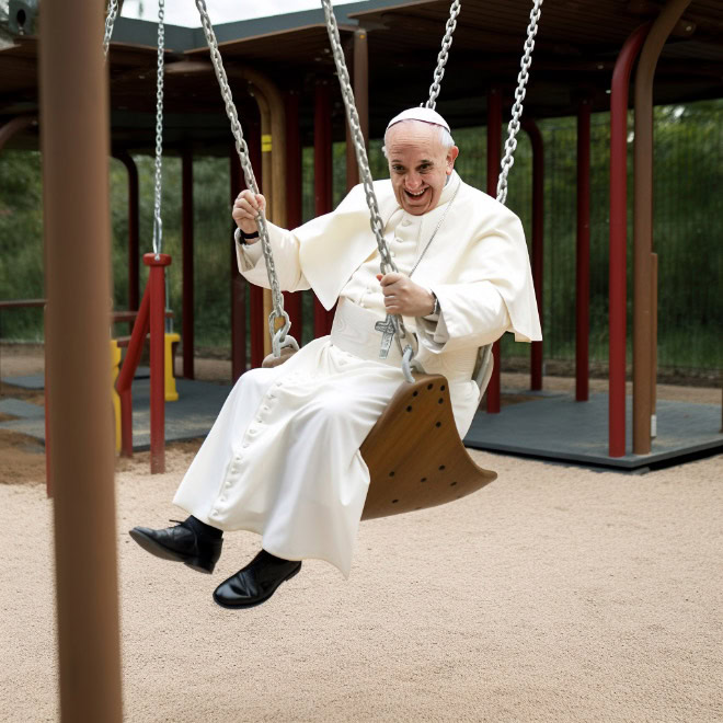 Pope enjoying his free time.